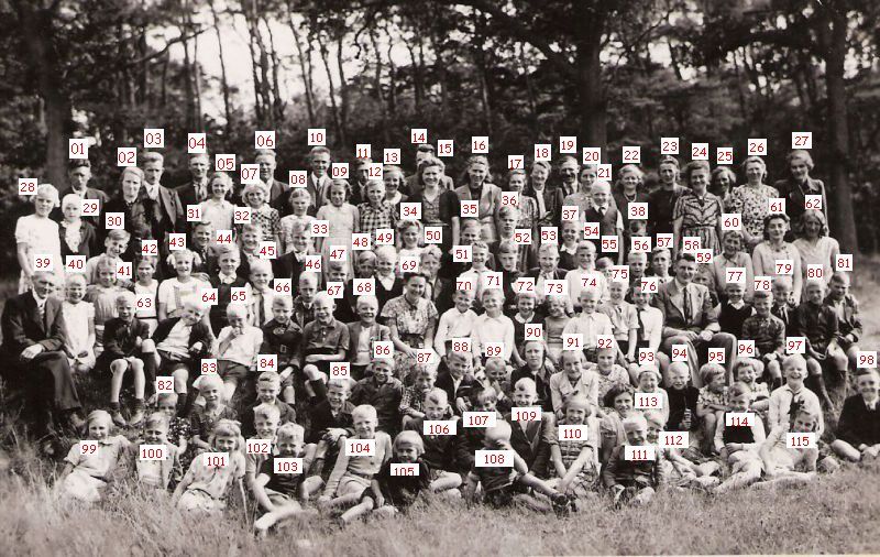 Schoolfoto 1942 met namen