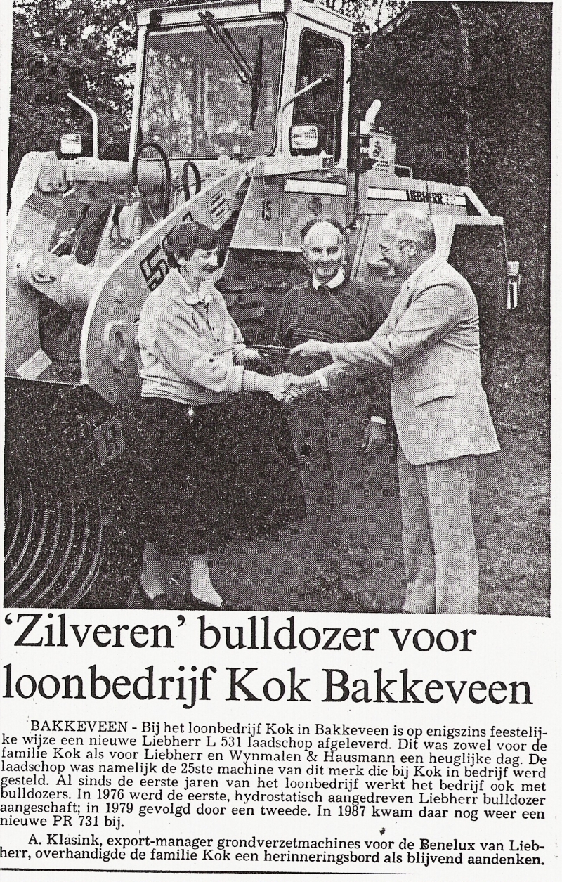 Zilveren bulldozer voor loonbedrijf Kok Bakkeveen.