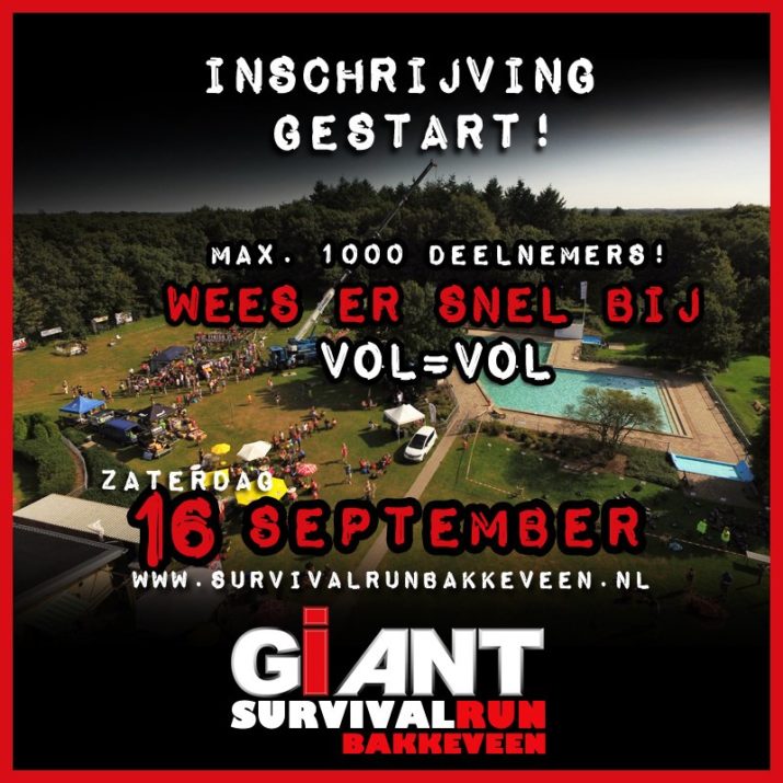 Inschrijving GIANT Survivalrun weer open
