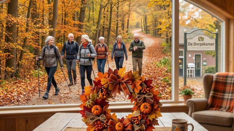 Dorpskamer: Herfstwandeling en herfstkrans maken van stof