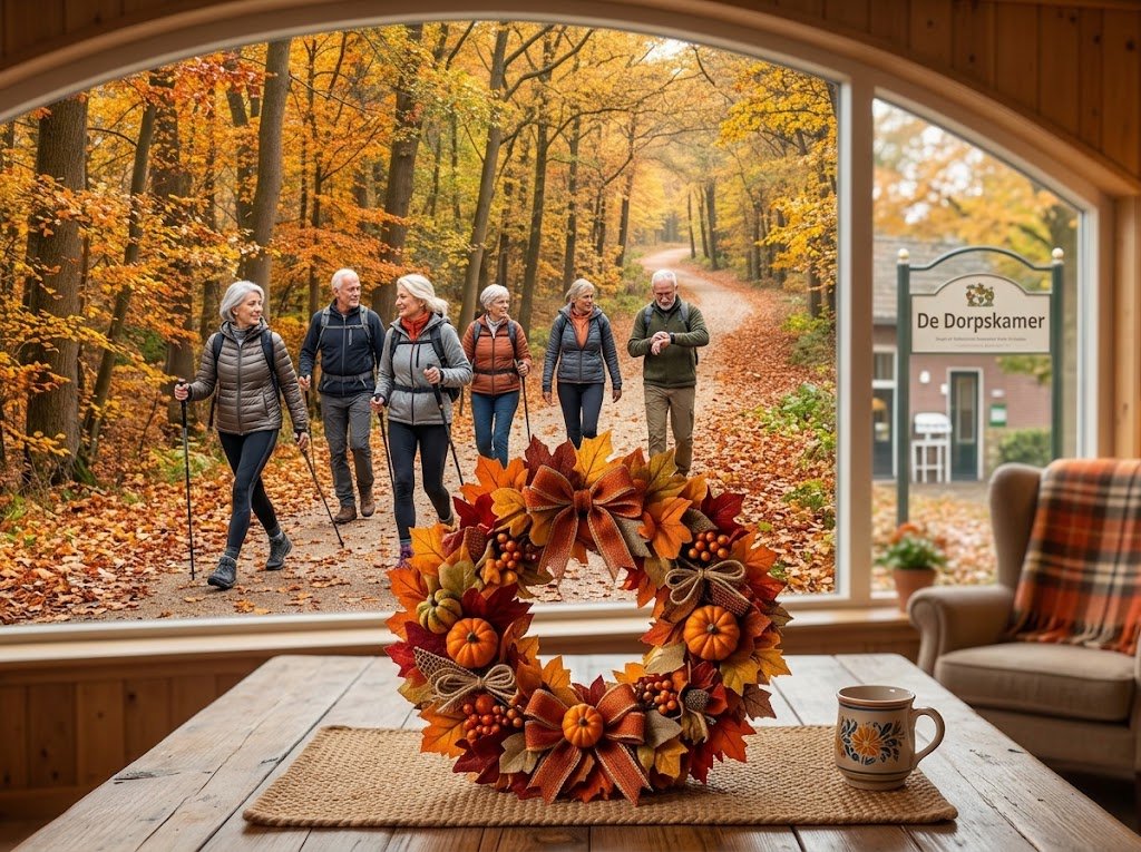 Dorpskamer: Herfstwandeling en herfstkrans maken van stof