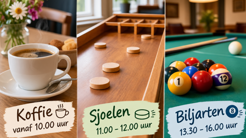 Dorpskamer: Koffie, sjoelen en biljarten