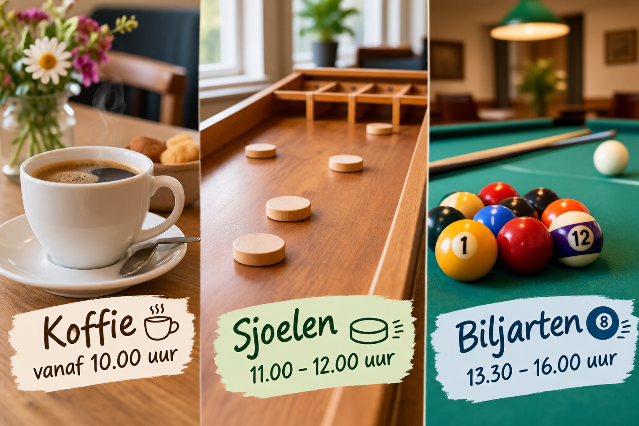 Dorpskamer: Koffie, sjoelen en biljarten